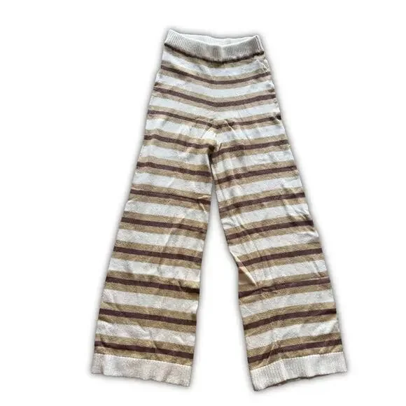 Free People Vista Sweater Set Beige Stripe Knit Tank & Pants